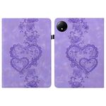 Per Redmi Pad SE 4G Custodia per tablet in pelle goffrata con cuoricini (viola)