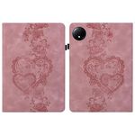 Per Redmi Pad SE 4G Custodia per tablet in pelle goffrata con cuoricini (rosa)