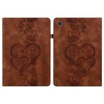Per Lenovo Tab M8 4a generazione Custodia per tablet in pelle goffrata Love Hearts (marrone)