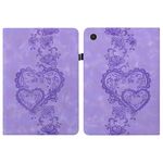 Per Lenovo Tab M8 4a generazione Custodia per tablet in pelle goffrata Love Hearts (viola)
