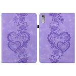 Per Lenovo Tab P11 Gen 2 Custodia per tablet in pelle goffrata Love Hearts (viola)