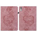 Per Lenovo Tab P11 Gen 2 Custodia per tablet in pelle goffrata Love Hearts (rosa)