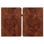 Per Lenovo Tab Plus Custodia per tablet in pelle goffrata Love Hearts (marrone)