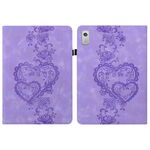 Per Lenovo Tab M9 Custodia per tablet in pelle goffrata Love Hearts (viola)