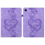 Per Lenovo Tab M10 3rd Gen Custodia per tablet in pelle goffrata Love Hearts (viola)