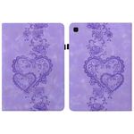 Per Samsung Galaxy Tab S6 Lite 2022 / 2020 Custodia per tablet intelligente in pelle goffrata Love Hearts (viola)