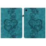 Per Samsung Galaxy Tab S6 Lite 2022 / 2020 Custodia per tablet intelligente in pelle goffrata Love Hearts (verde)