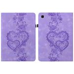Per Samsung Galaxy Tab A 9.7 T550 Custodia per tablet in pelle goffrata con cuoricini (viola)