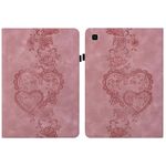 Per Samsung Galaxy Tab A 9.7 T550 Custodia per tablet in pelle goffrata con motivo Love Hearts (rosa)