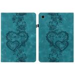 Per Samsung Galaxy Tab A 9.7 T550 Custodia per tablet in pelle goffrata con motivo Love Hearts (verde)