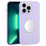 Custodia per iPhone 13 Pro in silicone liquido a copertura totale con MagSafe (lilla e viola)