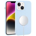 Custodia per iPhone 14 Plus con copertura completa in silicone liquido MagSafe (blu Sierra)