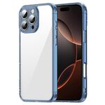 Custodia antiurto per iPhone 16 Pro Max in TPU ibrida per PC (blu trasparente)