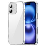 Custodia antiurto per iPhone 16 Plus in TPU ibrida per PC (trasparente)