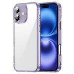 Custodia antiurto per iPhone 16 in TPU ibrida per PC (viola trasparente)