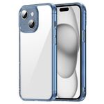 Custodia antiurto per iPhone 15 Plus in TPU ibrida per PC (blu trasparente)