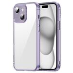 Custodia antiurto per iPhone 15 Plus in TPU ibrida per PC (viola trasparente)