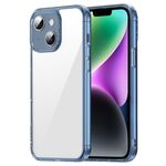 Custodia antiurto per iPhone 14 Plus in TPU ibrida per PC (blu trasparente)
