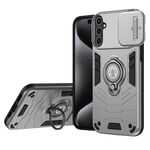 Custodia ad anello con supporto Camshield per Samsung Galaxy S25 5G (grigio)