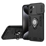 Per Xiaomi Poco X7 Pro Camshield Custodia per telefono con supporto ad anello (nero)