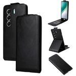 Custodia in pelle con chiusura magnetica verticale per Tecno Camon 40 Pro 4G/5G (nera)
