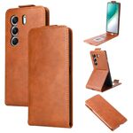 Custodia in pelle con chiusura magnetica verticale per Tecno Camon 40 Pro 4G/5G (marrone)