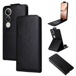 Custodia in pelle con chiusura magnetica verticale per vivo V50 Lite 5G con fibbia (nera)