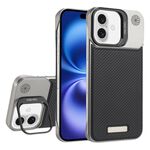 Custodia per telefono MagSafe per PC con supporto in fibra di carbonio senza cornice per iPhone 16 Plus (nero)
