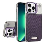 Custodia per telefono MagSafe in PC con supporto in fibra di carbonio senza cornice per iPhone 13 Pro Max (viola)