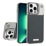 Custodia per telefono MagSafe in PC con supporto in fibra di carbonio senza cornice per iPhone 13 Pro (grigio titanio)