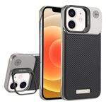 Custodia per telefono MagSafe in PC con supporto in fibra di carbonio senza cornice per iPhone 12/12 Pro (nero)