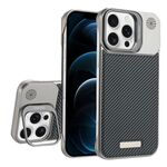 Custodia per telefono MagSafe in PC con supporto in fibra di carbonio senza cornice per iPhone 12 Pro Max (grigio titanio)