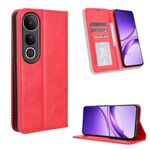 Custodia in pelle con texture retrò e fibbia magnetica per vivo V50 Lite 5G / 4G (rossa)