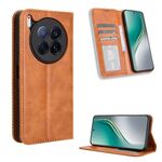 Custodia in pelle con texture retrò e fibbia magnetica per Tecno Camon 40 Premier 5G (marrone)