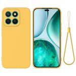 Custodia antiurto in silicone liquido color puro per Honor X8c 4G (giallo)