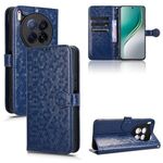 Custodia in pelle con trama a nido d'ape per Tecno Camon 40 Premier (blu)