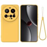 Custodia per telefono a copertura totale antiurto in silicone liquido color solido per Xiaomi 15 (giallo)