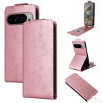 Custodia in pelle con chiusura magnetica verticale per Google Pixel 10 Pro XL 5G e fibbia (oro rosa)