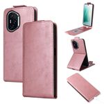 Custodia in pelle con chiusura magnetica verticale per Honor 400 (oro rosa)