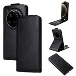 Custodia in pelle con chiusura magnetica verticale per Xiaomi 15 Ultra 5G e fibbia (nera)