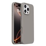 Custodia in silicone liquido con pulsanti integrati per iPhone 16 Pro Max (grigio antracite)