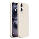 Custodia in silicone liquido con pulsanti integrati per iPhone 16 (bianco antico)