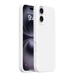 Custodia in silicone liquido con pulsanti integrati per iPhone 16 (bianco ghiaia)