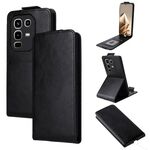 Custodia in pelle con chiusura magnetica verticale per Infinix Note 50 4G / Note 50 Pro 4G (nera)