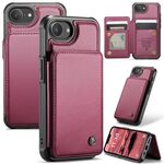 Custodia antifurto RFID per iPhone 16e CaseMe C22 con slot per schede (rosso)