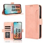 Custodia in pelle con texture in vitello effetto pelle di vitello per Samsung Galaxy F16 5G / M16 5G (rosa)