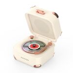 AVWOO A17 Mini altoparlante Bluetooth con grammofono retrò con luce colorata (bianco)