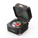 AVWOO A17 Mini altoparlante Bluetooth con grammofono retrò con luce colorata (nero)