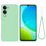 Custodia per telefono a copertura totale antiurto in silicone liquido tinta unita per vivo Y04 4G / Y29s 5G / Y19e India (verde)