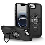 Custodia magnetica con supporto ad anello per iPhone 16e (nera)